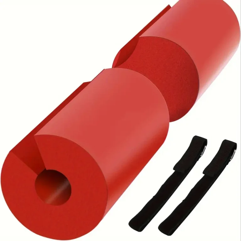 Almohadilla roja para barra de gimnasio GYMSupplySV: cojín protector para sentadillas y empuje de cadera